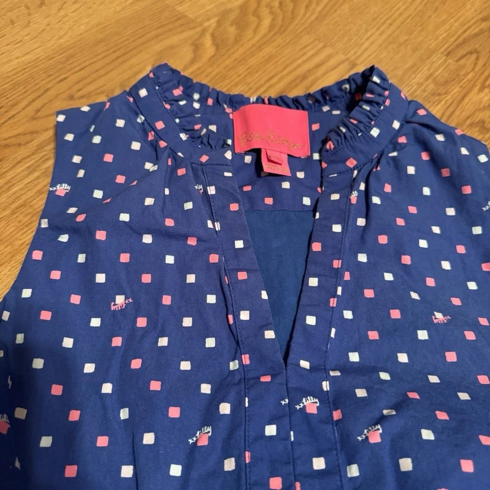 Lilly Pulitzer Womens Novella Cotton Poplin Swing Dress XS Borealis Blue‎ - Picture 5 of 8